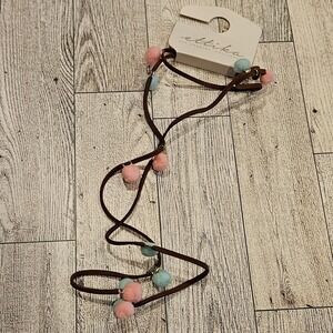 Ettika Pom Pom Wrap Necklace Chocker Bracelet Boho Cute Kawaii